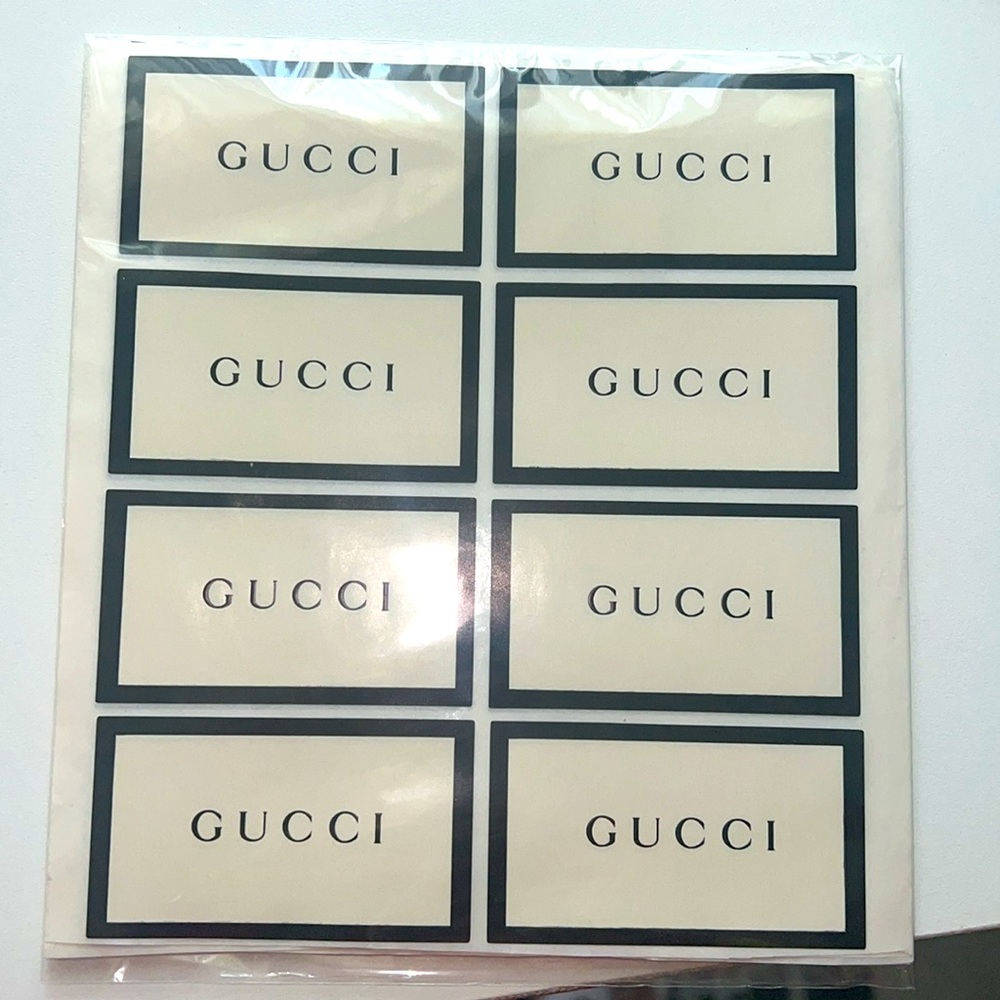 Original Collector’s Item Gucci Cream and Black Stickers /seals Labels - Picture 5 of 6